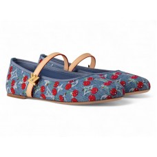 Louis Vuitton Romy Flat Ballerina x Takashi Murakami Denim