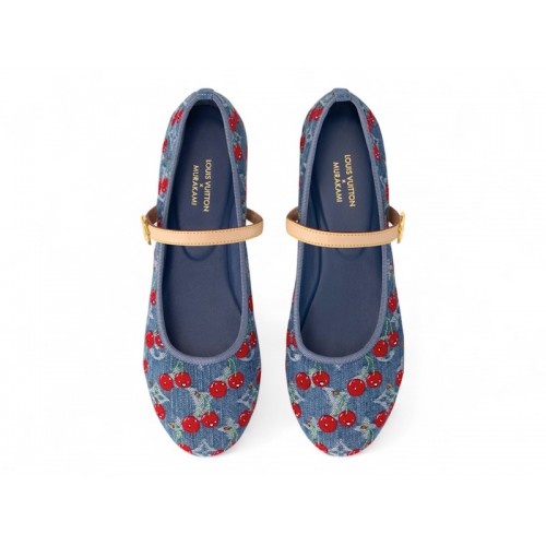 Louis Vuitton Romy Flat Ballerina x Takashi Murakami Denim - мужская сетка размеров