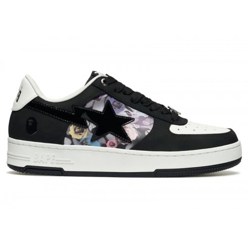 Кроссы A Bathing Ape Bape Sta #2 Black Multi Roses - мужская сетка размеров