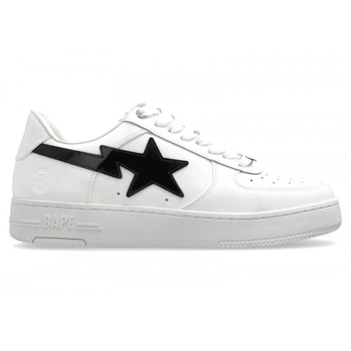 A Bathing Ape Bape Sta #1 White Black Patent Leather - мужская сетка размеров