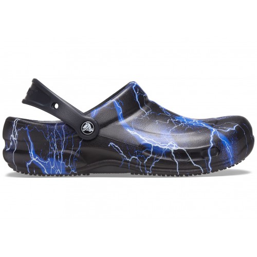 Crocs Bistro Clog Black Lightning Bolts - мужская сетка размеров