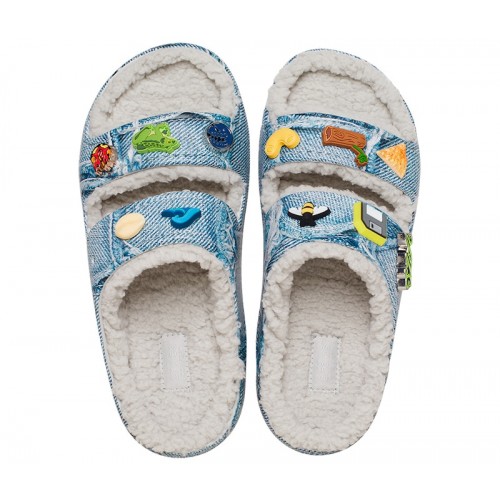 Crocs Classic Cozzzy Sandal SZA Denim - мужская сетка размеров Crocs Classic Cozzzy Sandal SZA Denim - мужская сетка размеров