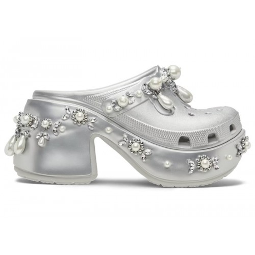 Crocs Siren Clog Simone Rocha Spiked Silver - мужская сетка размеров