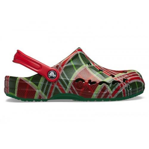 Crocs Baya Clog Holiday Plaid Kelly Green - мужская сетка размеров