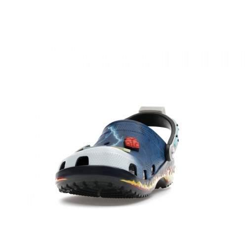 Back to The Future x Crocs Classic Clogs Lightning Blue Flame - мужская сетка размеров