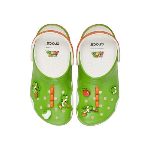 Yoshi x Crocs Classic Clog Green White - мужская сетка размеров Yoshi x Crocs Classic Clog Green White - мужская сетка размеров