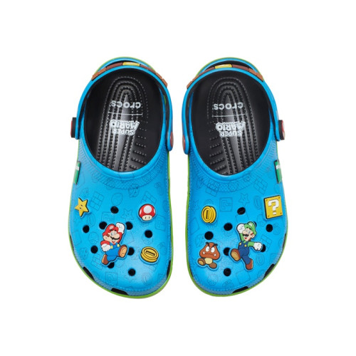 Super Mario x Crocs Classic Clog Blue - мужская сетка размеров Super Mario x Crocs Classic Clog Blue - мужская сетка размеров