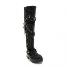 Женские Crocs Classic Unfurgettable Knee High Boot Black Leopard (W)