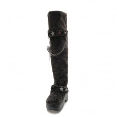 Женские Crocs Classic Unfurgettable Knee High Boot Black Leopard (W)