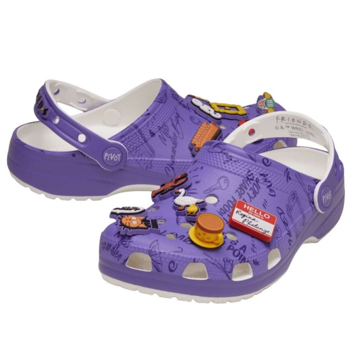 Crocs Friends Classic Clogs Purple - мужская сетка размеров Crocs Friends Classic Clogs Purple - мужская сетка размеров
