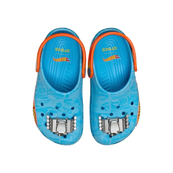 Crocs Classic Clog Hot Wheels GS Blue Orange - детская сетка размеров Crocs Classic Clog Hot Wheels GS Blue Orange - детская сетка размеров