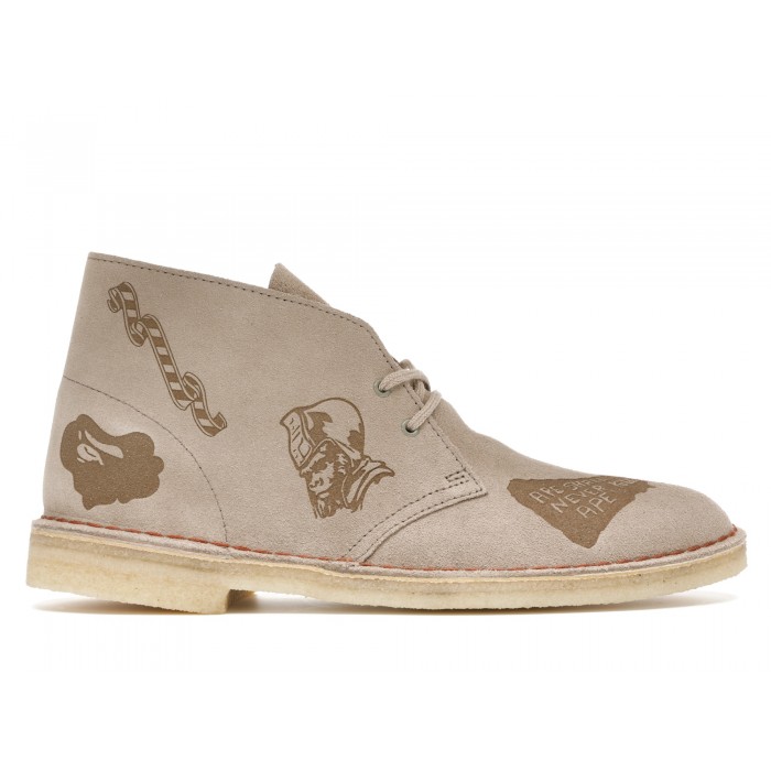 Clarks Desert Boot Bape Grey Embossed