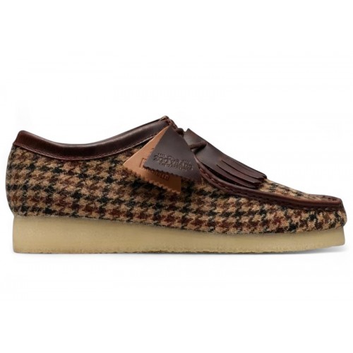 Clarks Originals Wallabee Harris Tweed Pack Brown - мужская сетка размеров