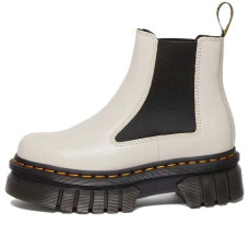 Женские Dr. Martens Audrick Nappa Leather Platform Chelsea Boots Cobblestone Grey (W)