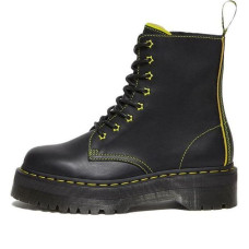 Dr. Martens Jadon II Leather Platform Star Boot Black Yellow