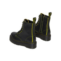 Dr. Martens Jadon II Leather Platform Star Boot Black Yellow