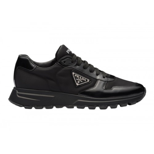 Prada PRAX 01 Sneakers Re-Nylon Brushed Leather Black Black - мужская сетка размеров