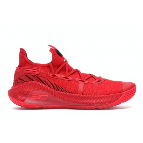 Кроссы Under Armour Curry 6 Red - мужская сетка размеров