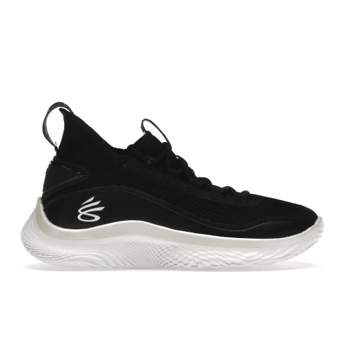 Кроссы Under Armour Curry Flow 8 Black White (GS) - подростковая сетка размеров