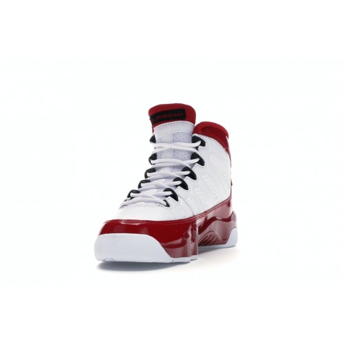 Кроссы Jordan 9 Retro White Gym Red (GS) - подростковая сетка размеров