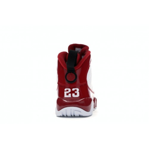 Кроссы Jordan 9 Retro White Gym Red (GS) - подростковая сетка размеров