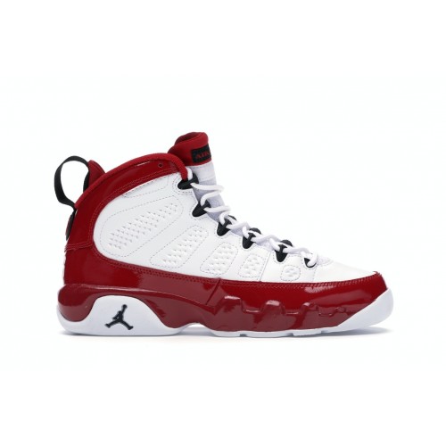 Кроссы Jordan 9 Retro White Gym Red (GS) - подростковая сетка размеров