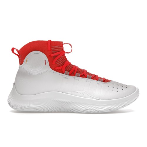 Кроссы Under Armour Curry 4 Flotro White Red - мужская сетка размеров