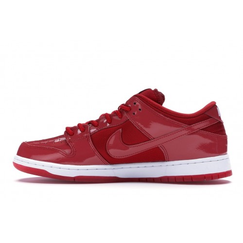 Кроссы Nike SB Dunk Low Red Patent Leather - мужская сетка размеров