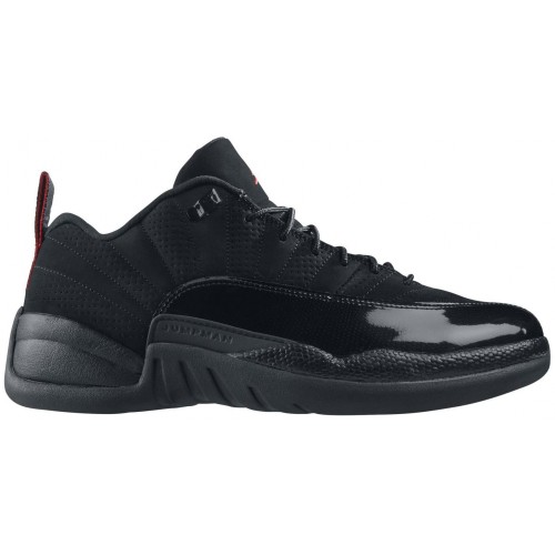 Кроссы Jordan 12 Retro Low Black Patent - мужская сетка размеров
