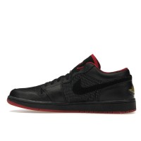 Jordan 1 Retro Low Black Metallic Silver Varsity Red