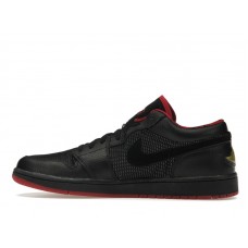 Jordan 1 Retro Low Black Metallic Silver Varsity Red