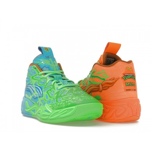 Кроссы Puma LaMelo Ball MB.04 Teenage Mutant Ninja Turtles Leonardo & Michelangelo - мужская сетка размеров