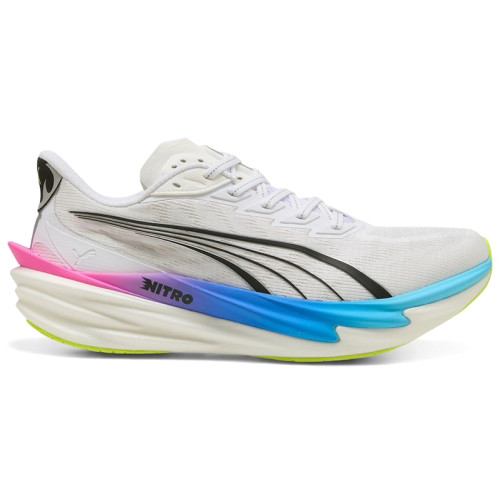 Puma Deviate Nitro 4 White Poison Pink Ultra Blue - мужская сетка размеров
