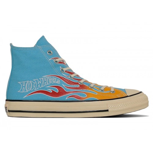 Кроссы Converse Chuck Taylor All Star Hi Aged Hot Wheels Flames Sky Blue - мужская сетка размеров