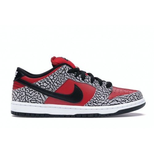 Кроссы Nike SB Dunk Low Supreme Red Cement (2012) - мужская сетка размеров