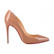Женские Christian Louboutin Pigalle Follies 100mm Pump Nude Patent Leather