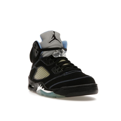 Кроссы Jordan 5 Retro Black/University Blue - мужская сетка размеров