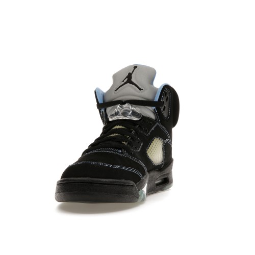 Кроссы Jordan 5 Retro Black/University Blue - мужская сетка размеров