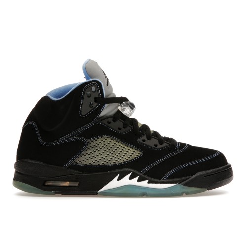 Кроссы Jordan 5 Retro Black/University Blue - мужская сетка размеров
