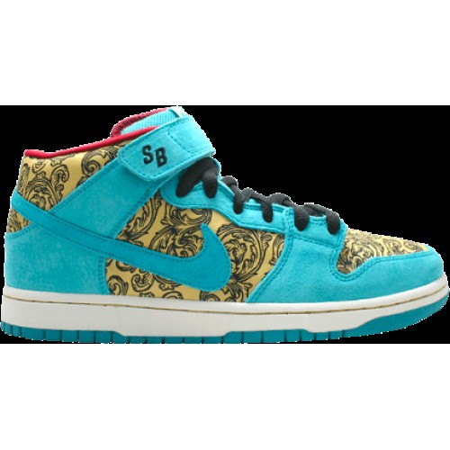 Кроссы Nike SB Dunk Mid Premium Peacock - мужская сетка размеров