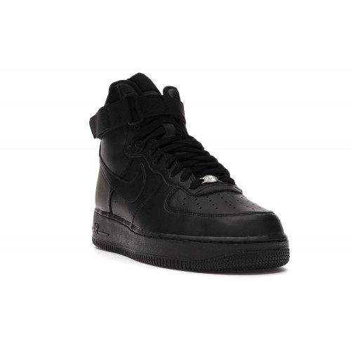 Кроссы Nike Air Force 1 High Triple Black - мужская сетка размеров