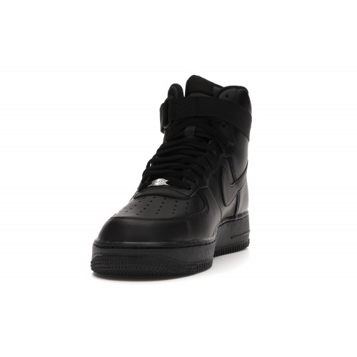 Кроссы Nike Air Force 1 High Triple Black - мужская сетка размеров