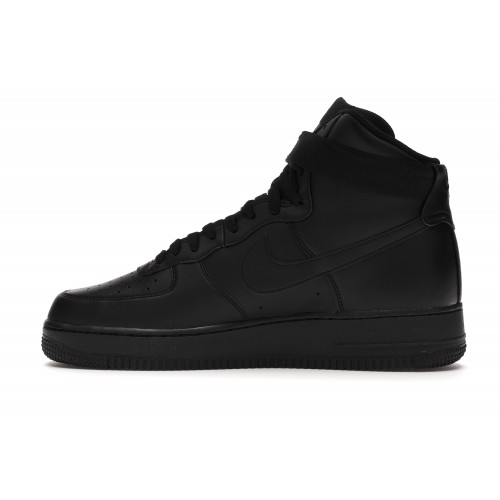 Кроссы Nike Air Force 1 High Triple Black - мужская сетка размеров