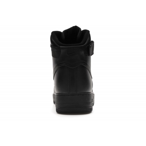 Кроссы Nike Air Force 1 High Triple Black - мужская сетка размеров