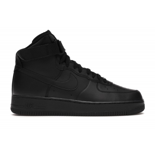 Кроссы Nike Air Force 1 High Triple Black - мужская сетка размеров