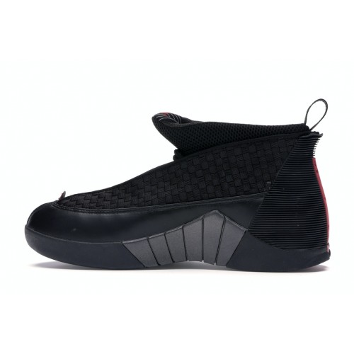 Кроссы Jordan 15 Retro Black Varsity Red - мужская сетка размеров