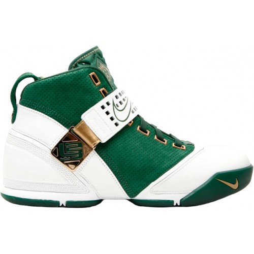 Кроссы Nike LeBron 5 Gorge Green Metallic Gold - мужская сетка размеров