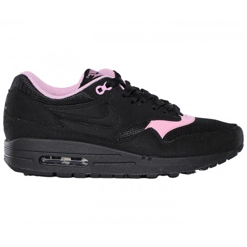 Кроссы Nike Air Max 1 Black Perfect Pink (W) - женская сетка размеров