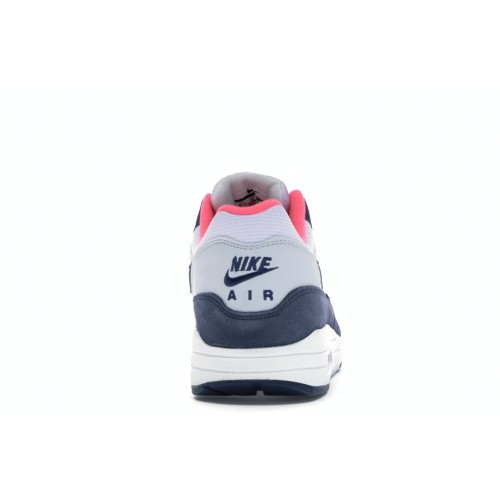 Кроссы Nike Air Max 1 Pure Platinum Midnight Navy Racer Pink (W) - женская сетка размеров