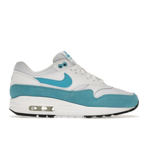 Кроссы Nike Air Max 1 White Light Blue Fury (W) - женская сетка размеров